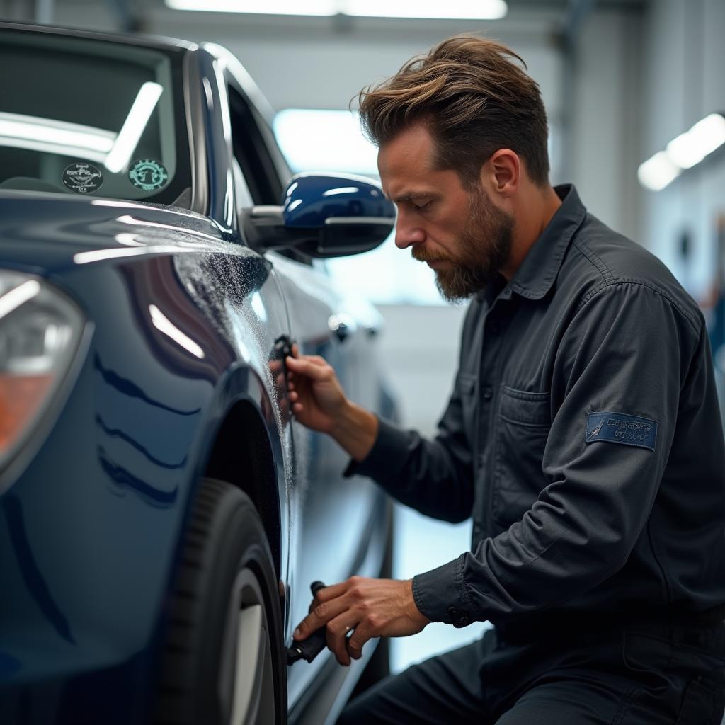 Professional Auto Detailer at Work in Jacksonville