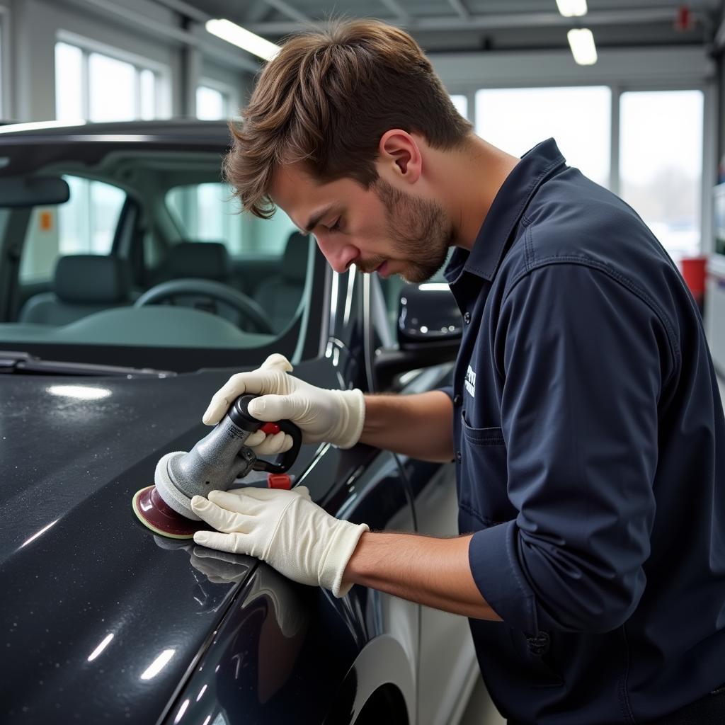 Professional Car Scratch Repair Process