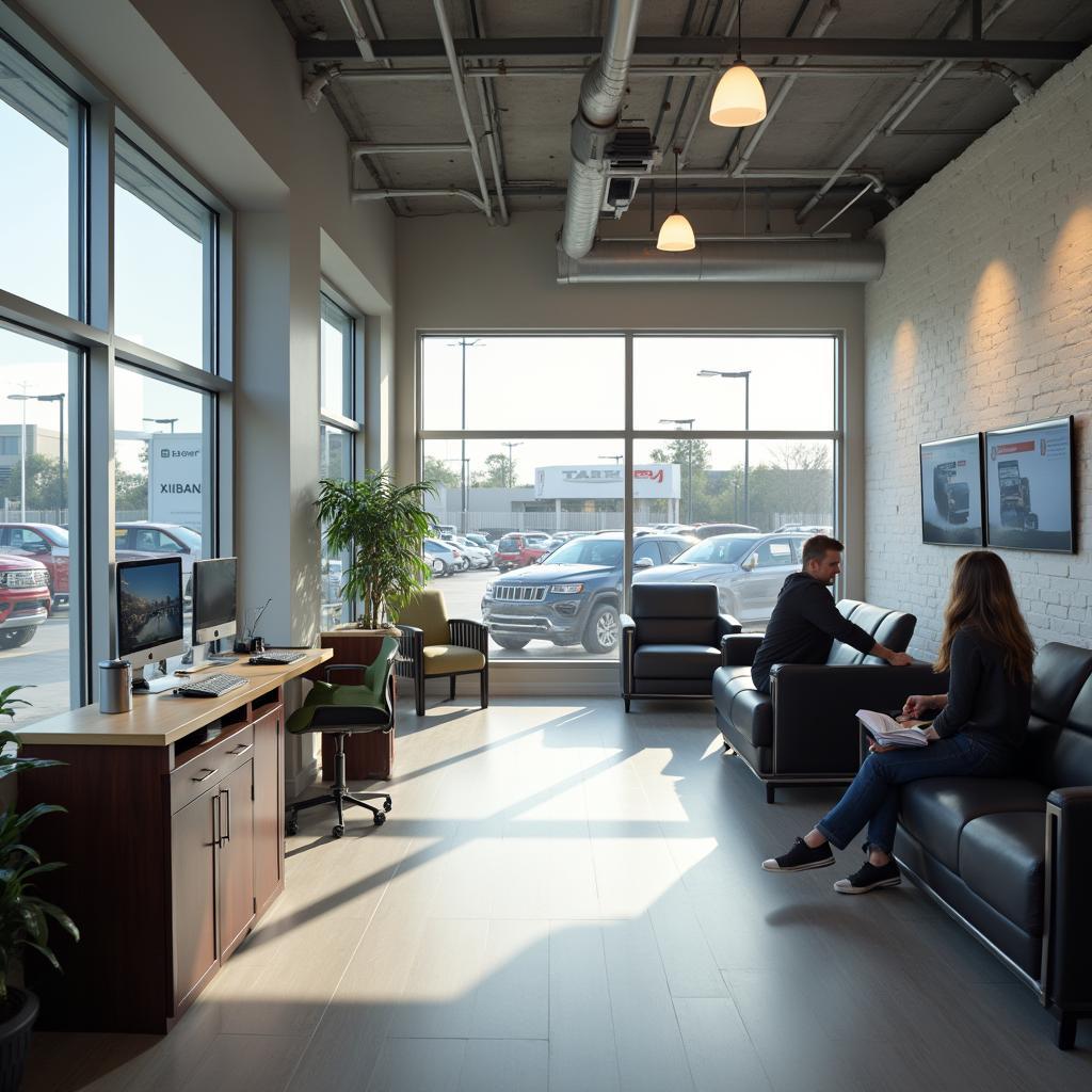 Comfortable and modern waiting area at a Ram service center