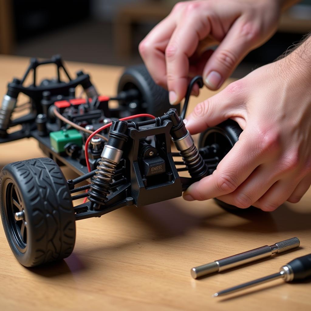 Inspecting the Steering Mechanism of an RC Car