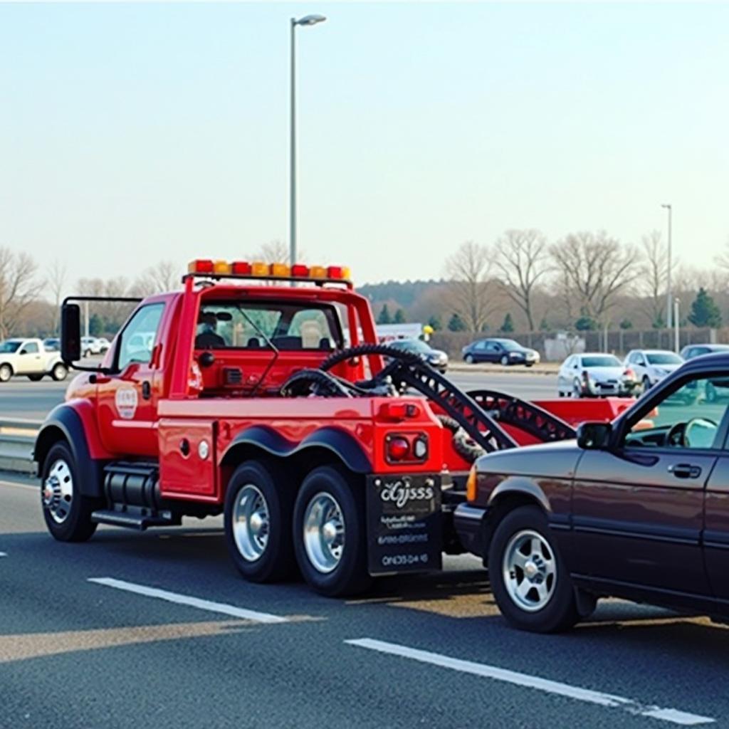 Tow truck providing recovery services