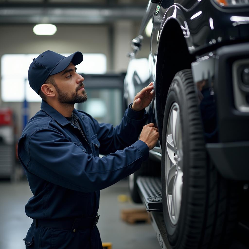 Experienced auto service technician working on a car in Redlands