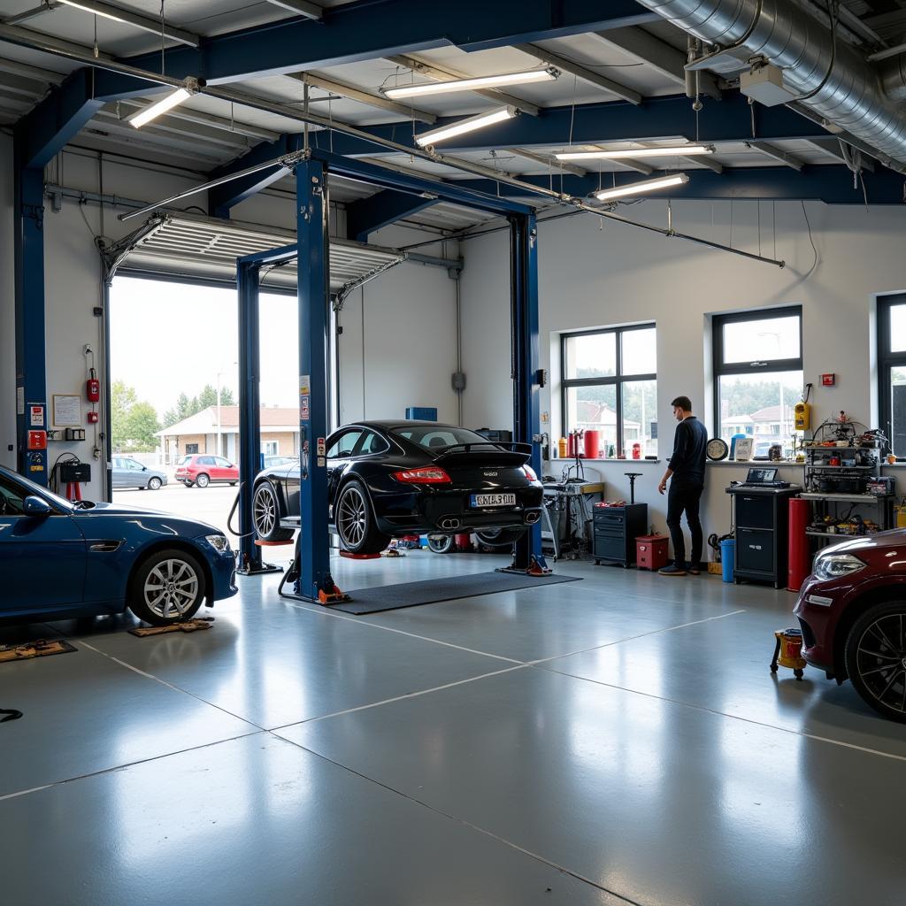 Modern auto service garage in Reis-Zell