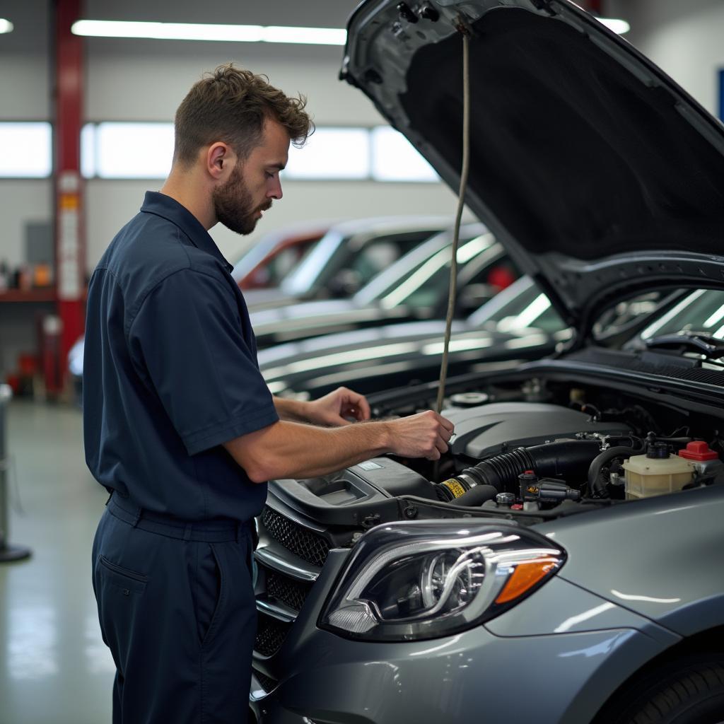  Mechanic Working on a Car at a Trustworthy Auto Shop in Altoona 