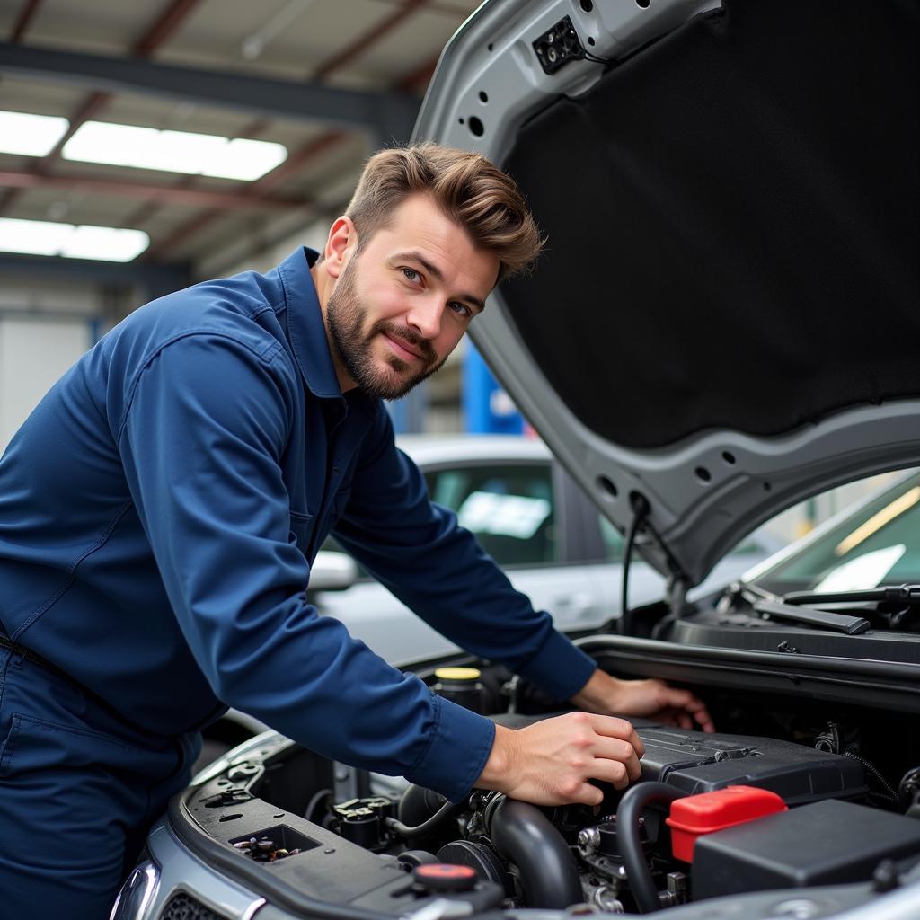 Mechanic performing reliable car repairs