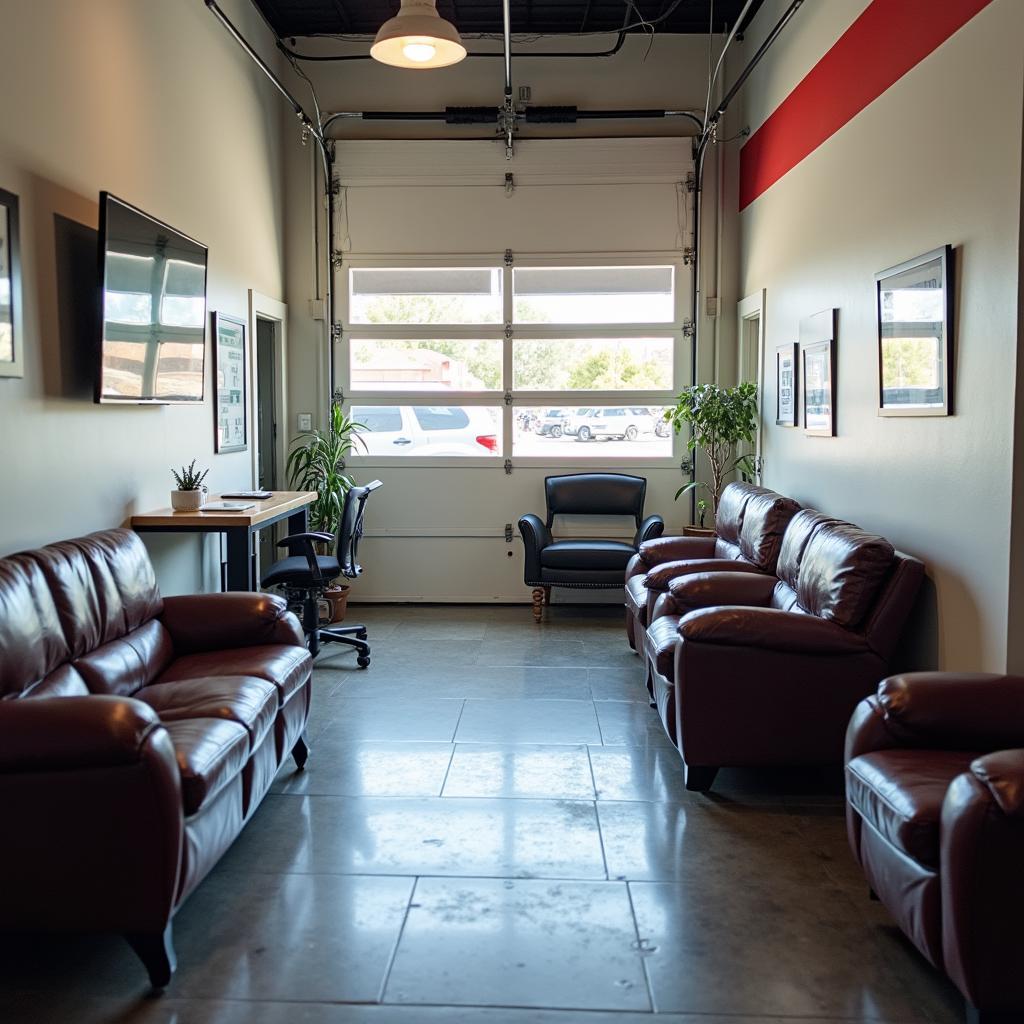 Comfortable waiting area at an auto service center in Reno