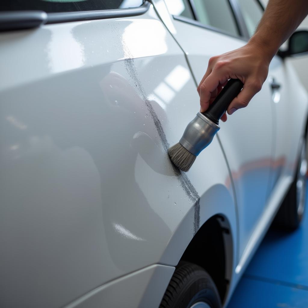 Painting the Repaired Area of a Car Body