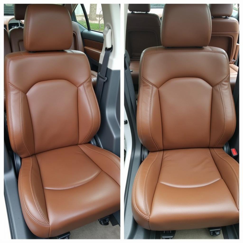 Finished Leather Car Seat Seam Repair