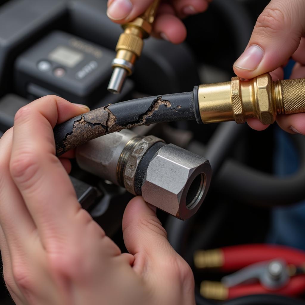 Replacing damaged air pump hoses