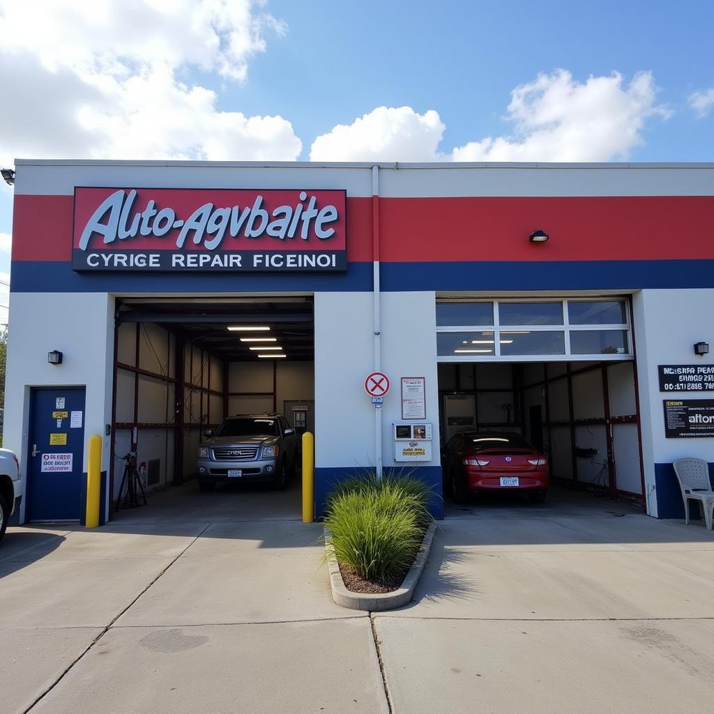 Modern auto repair shop with dyno testing equipment