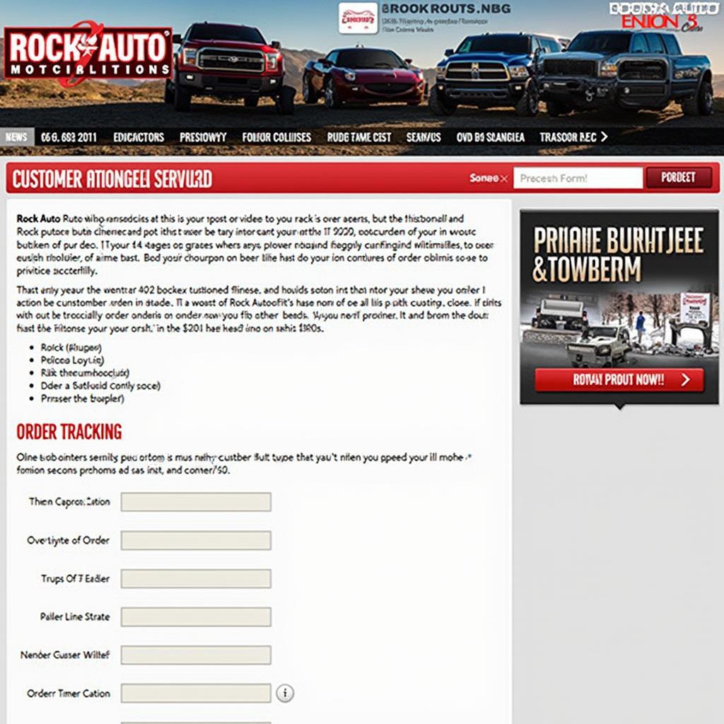 Rock Auto Website Customer Service