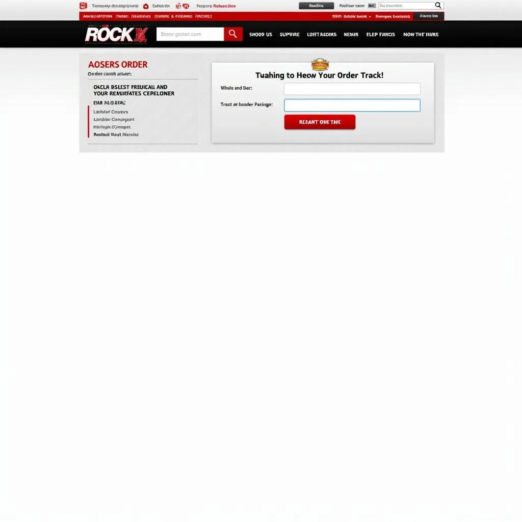 Tracking order status on Rock Auto website