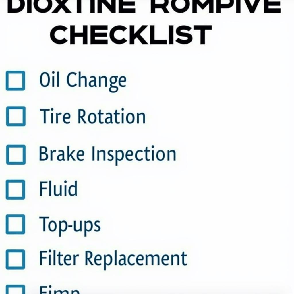 Routine Auto Service Checklist