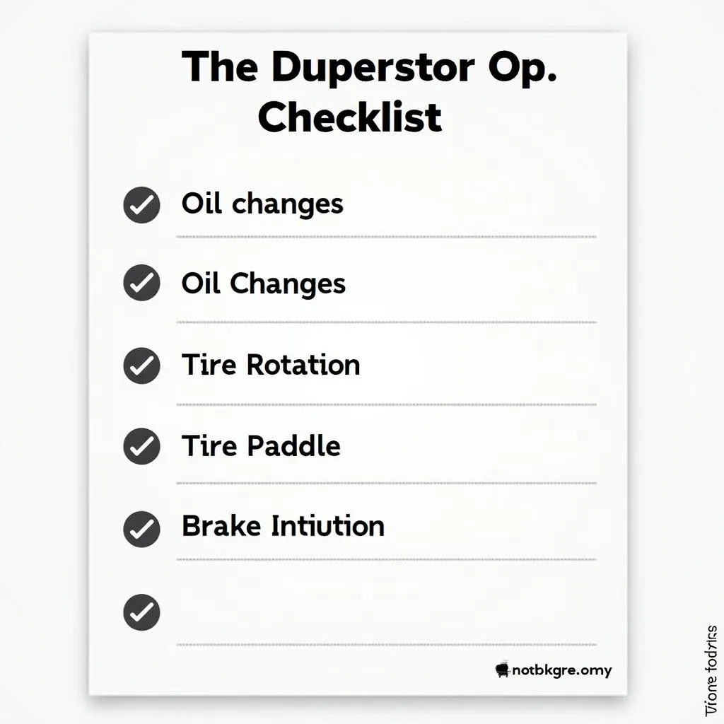 Routine Car Maintenance Checklist