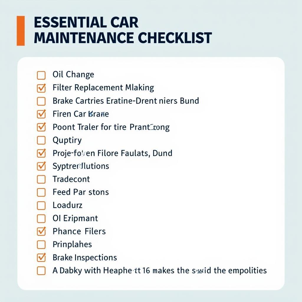 Car Maintenance Checklist