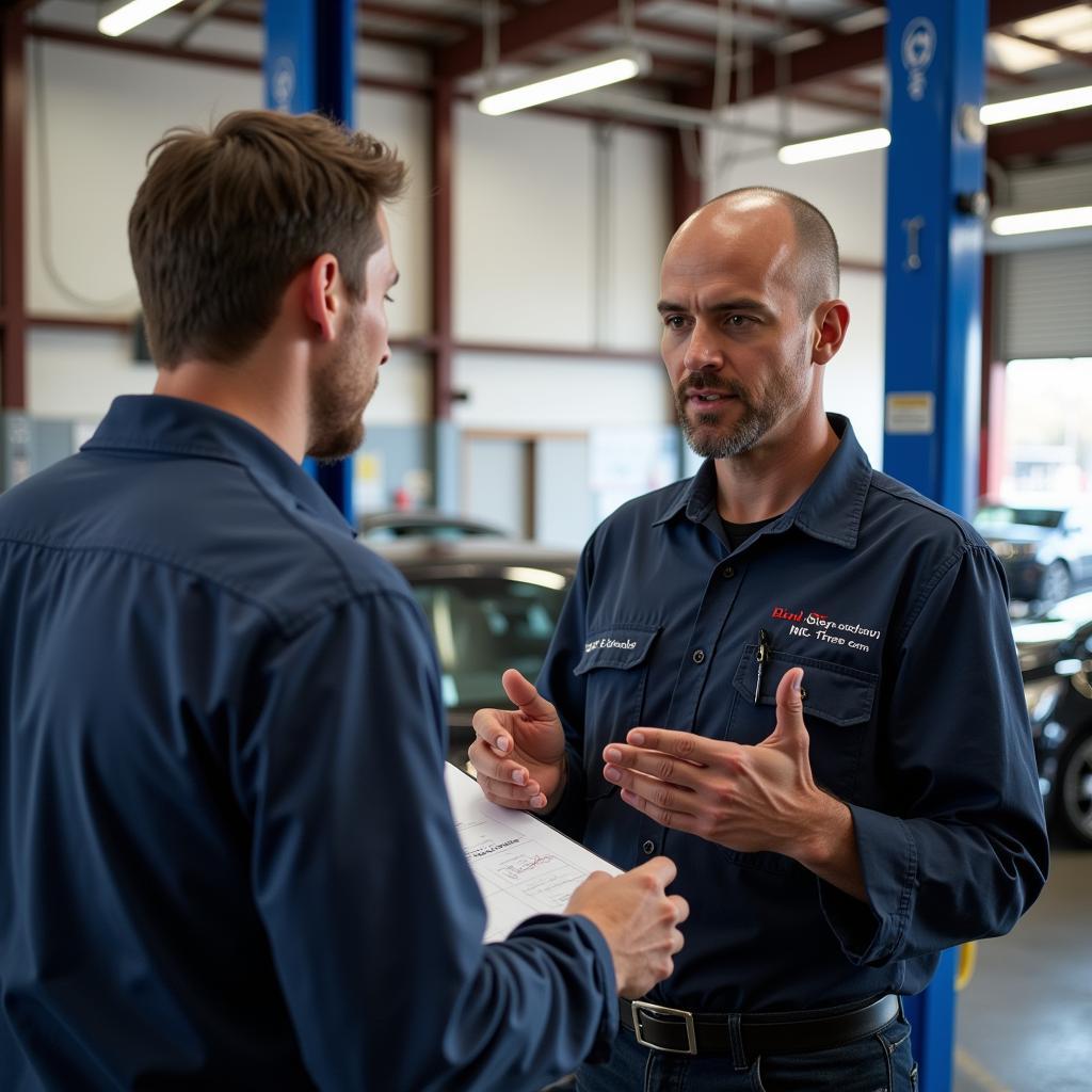 Rowland Heights Auto Repair Shop: Customer Talking to Mechanic