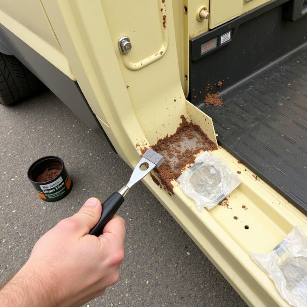 Running Board Rust Repair Process