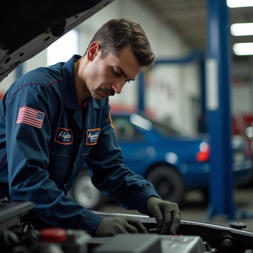 Experienced mechanic working on a car in Saginaw