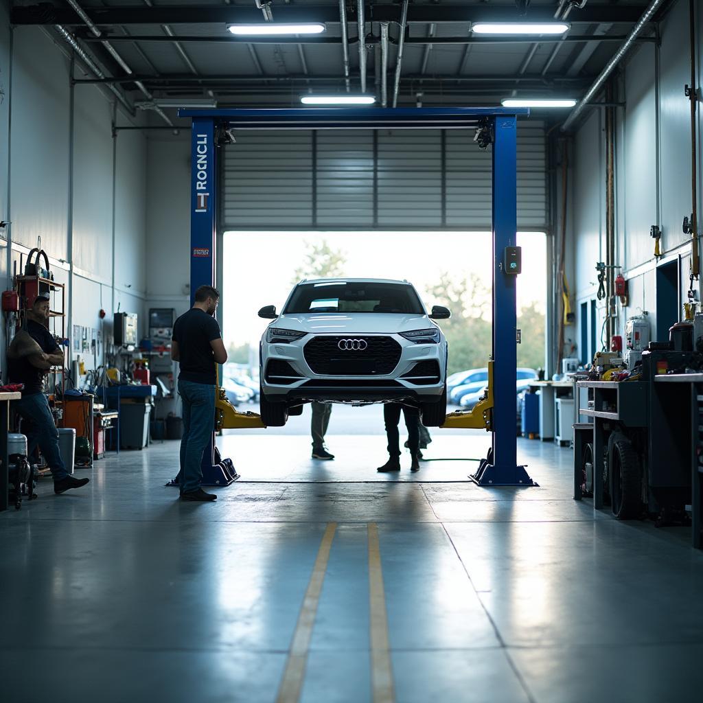 Modern auto service garage in Saint Leu