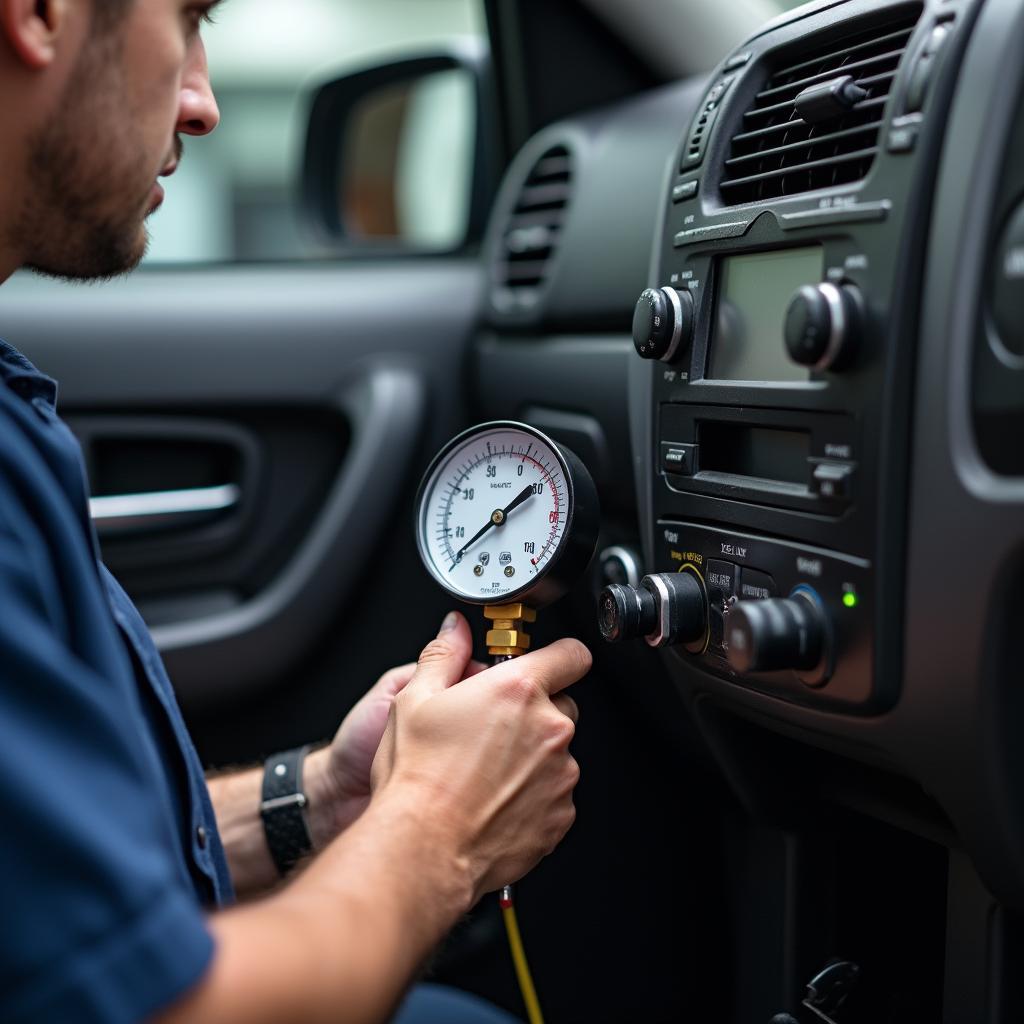 San Diego Mechanic Checking Car AC