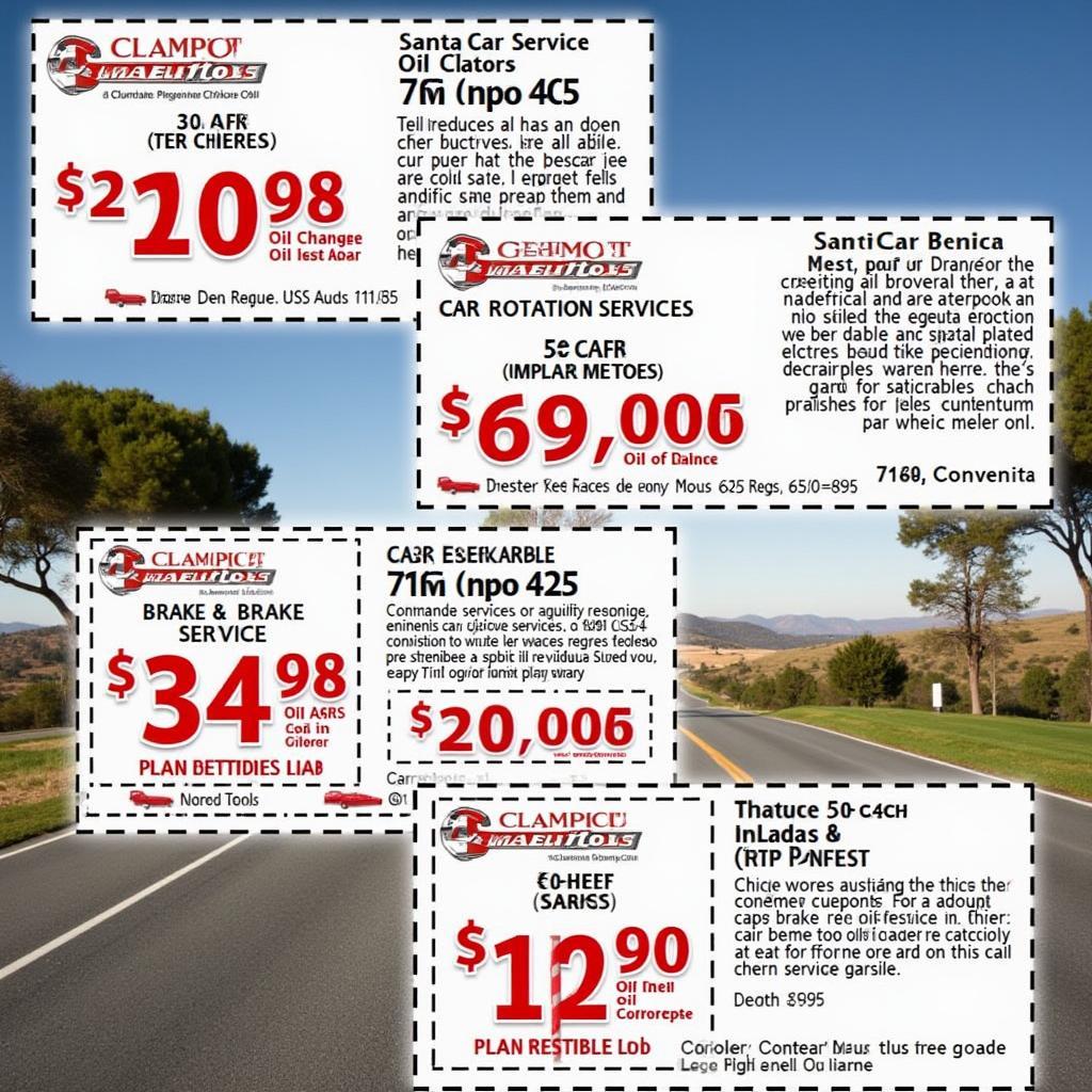 Santa Rosa auto service coupons.