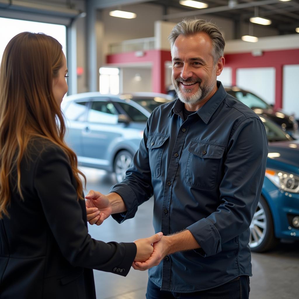 Happy Car Owner after Service