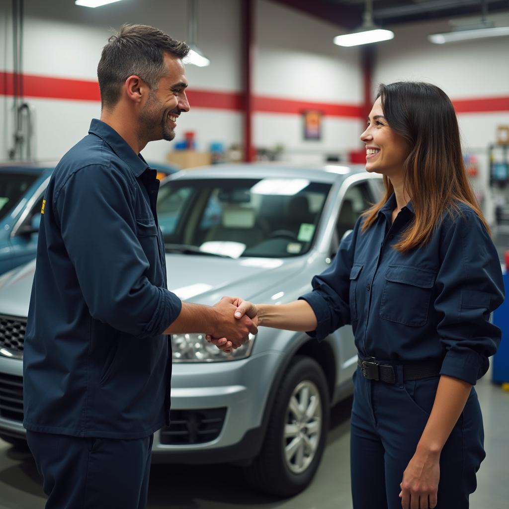 Happy customer with their car repaired in Indian Trail