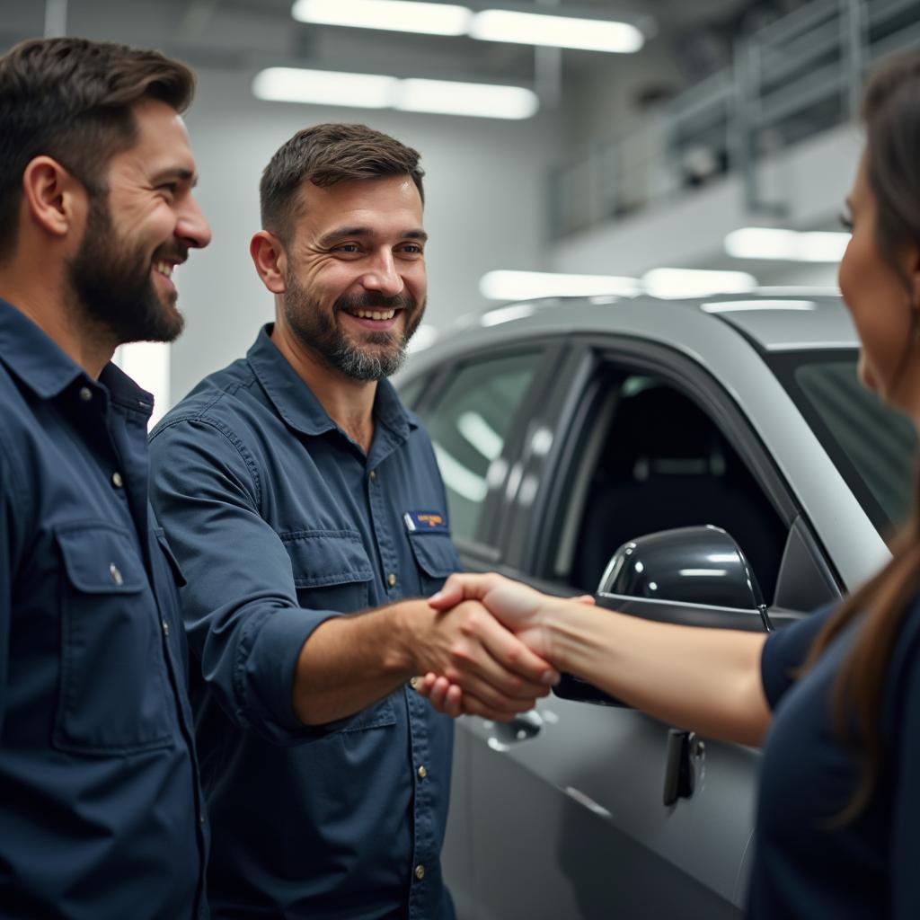 Satisfied Customer Receiving Car Keys