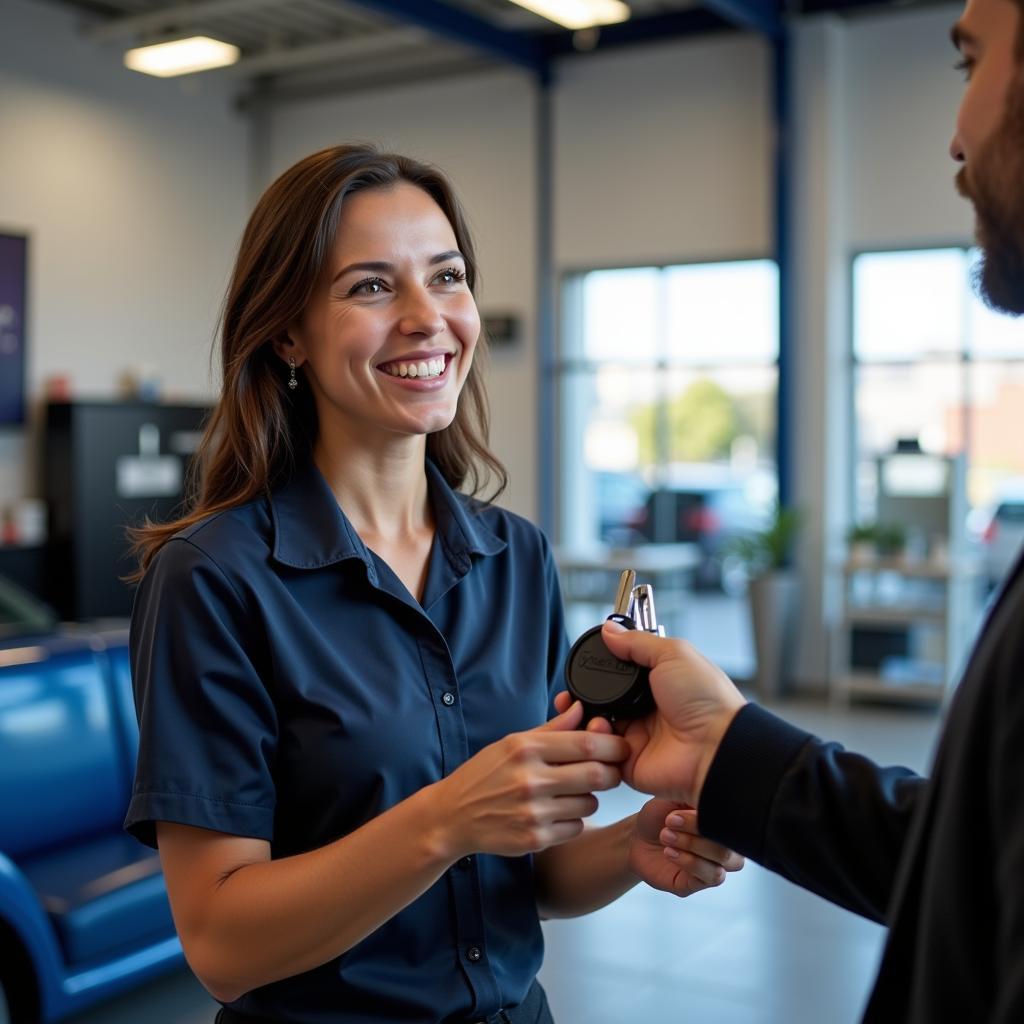 Satisfied Customer Receiving Car Keys