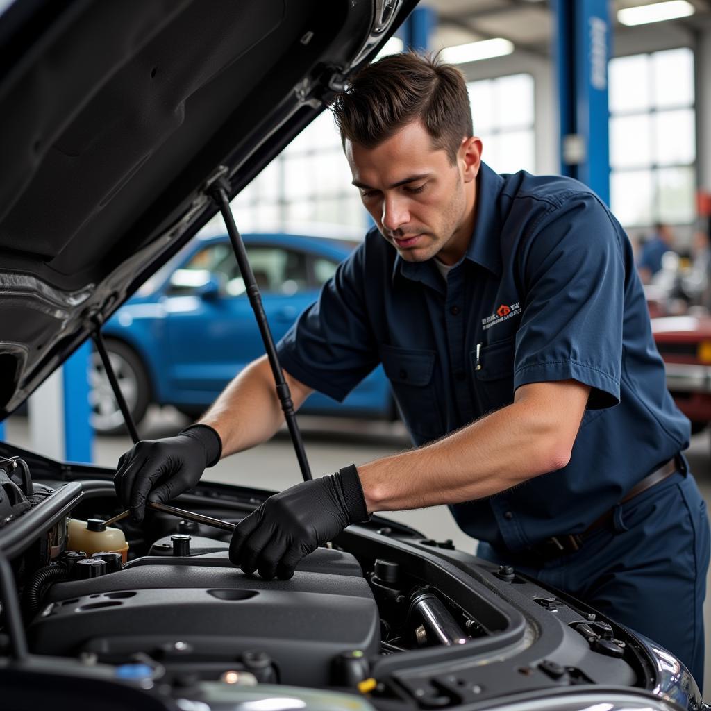 Scottsdale Auto Repair Technician Working on an Engine