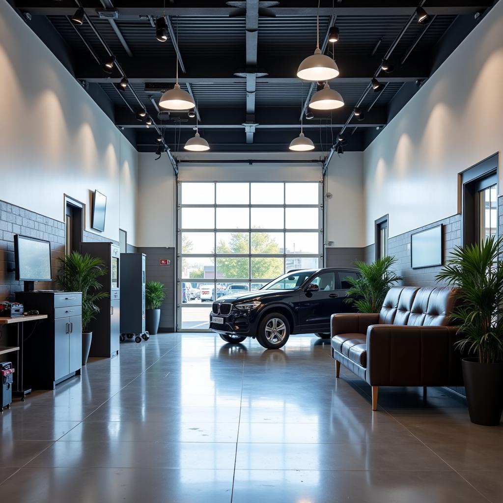 Modern and Clean Auto Service Center Interior