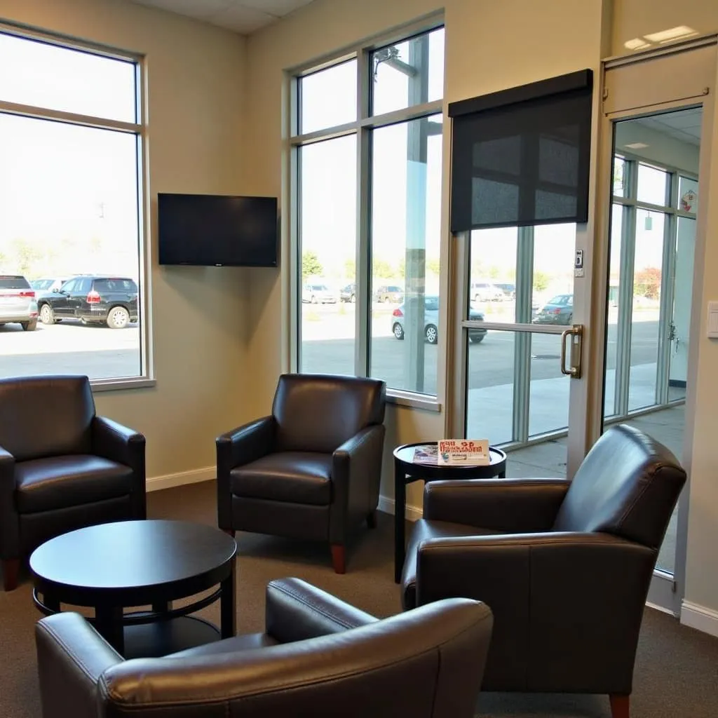 Spacious and comfortable waiting area at Sears Auto Center