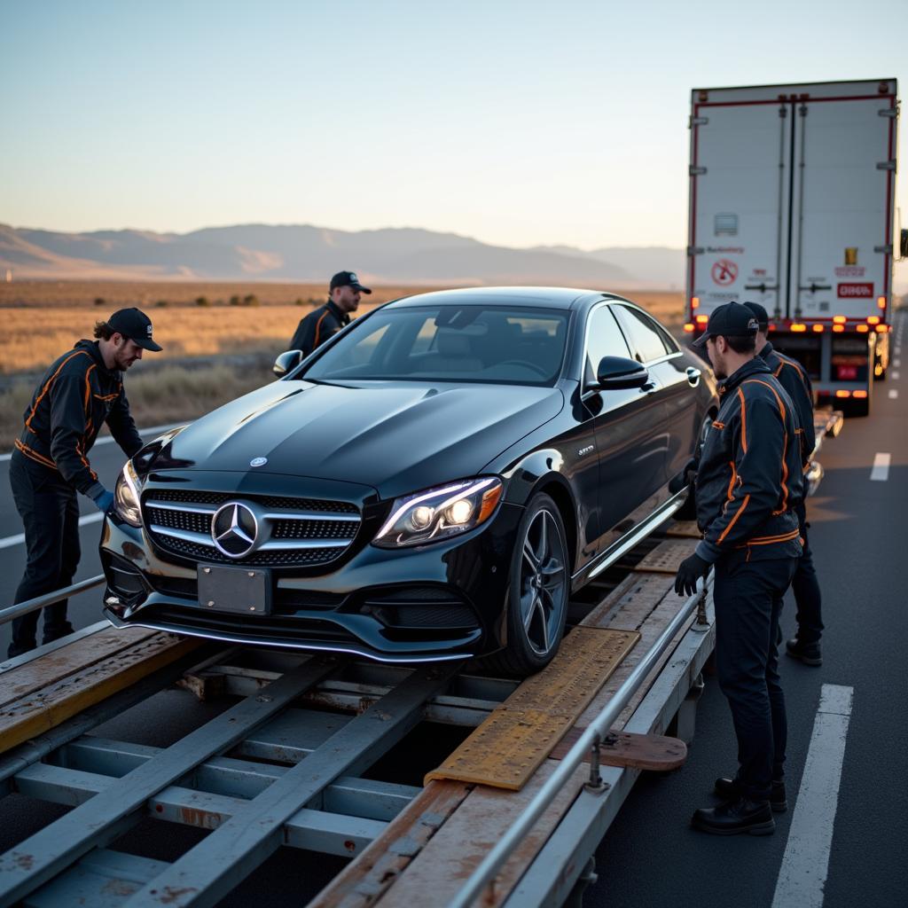 Securing a car for cross-country transport