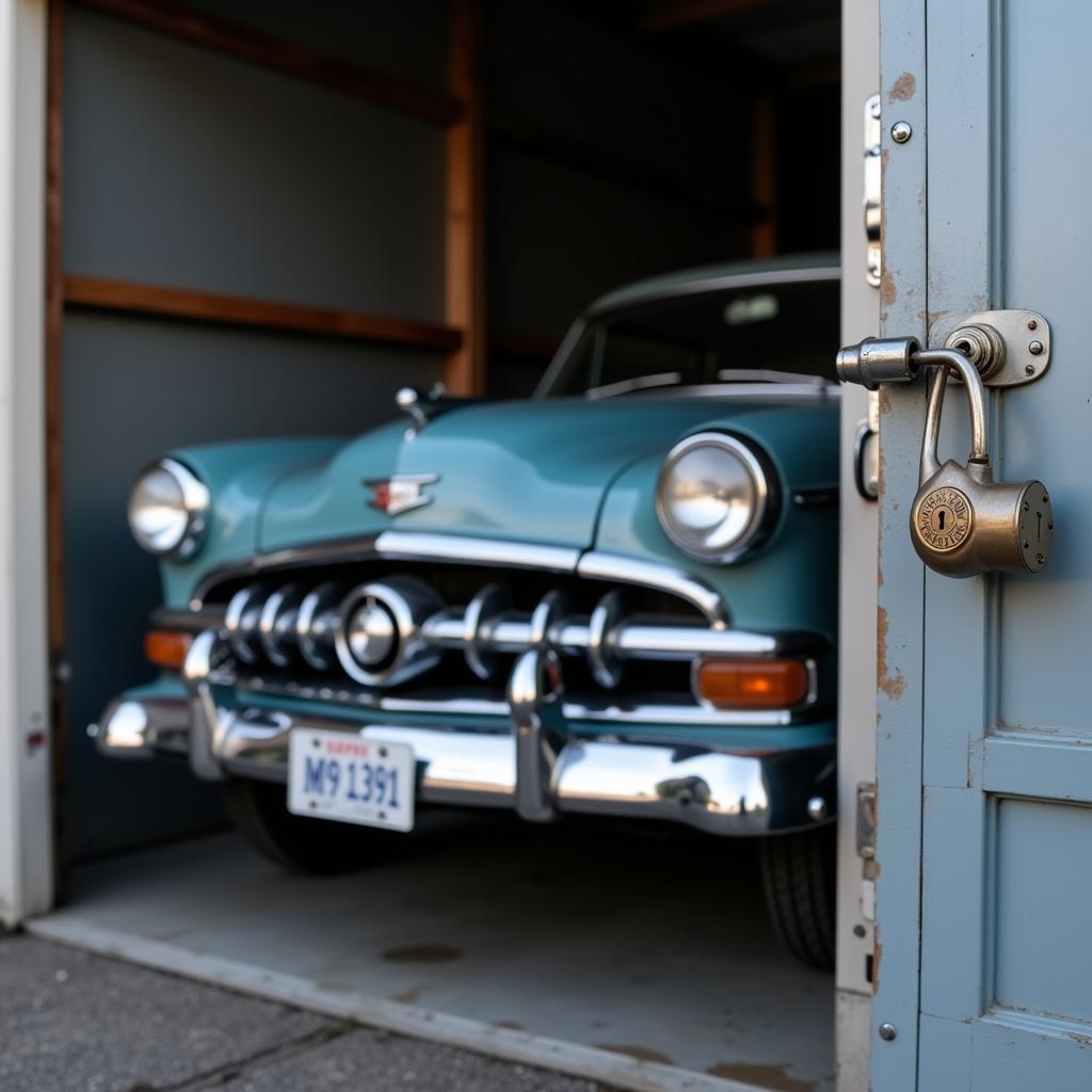 Car Secured in Storage Unit