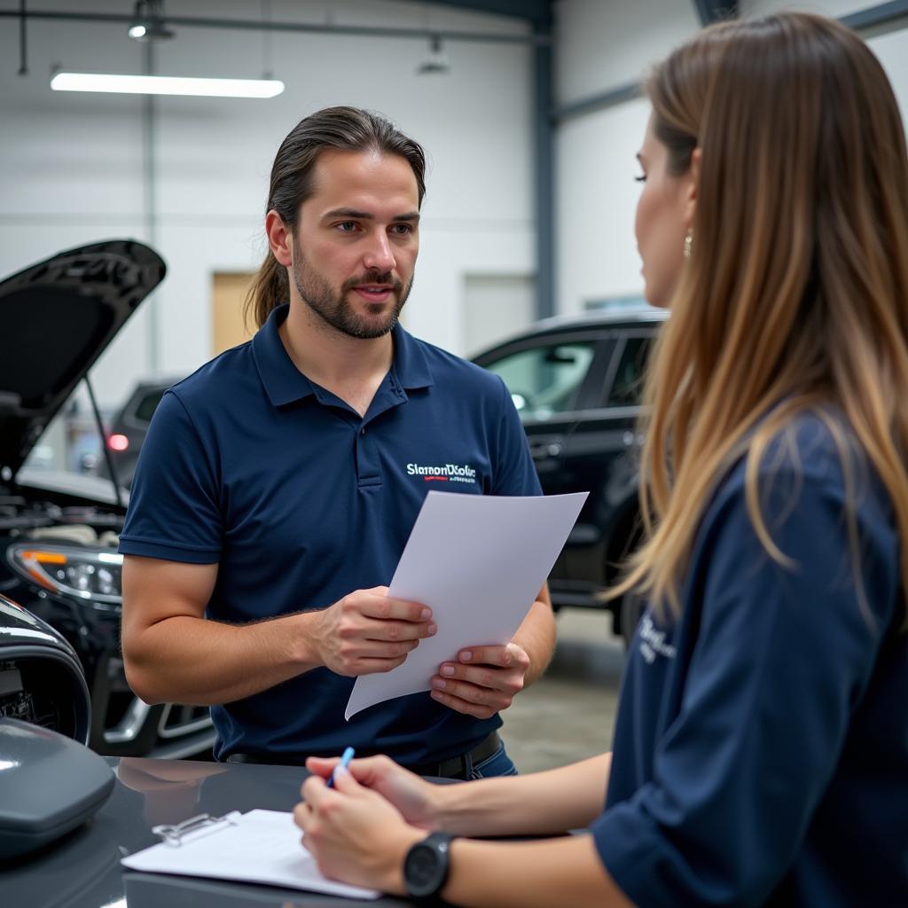 Service Advisor Talking to Customer