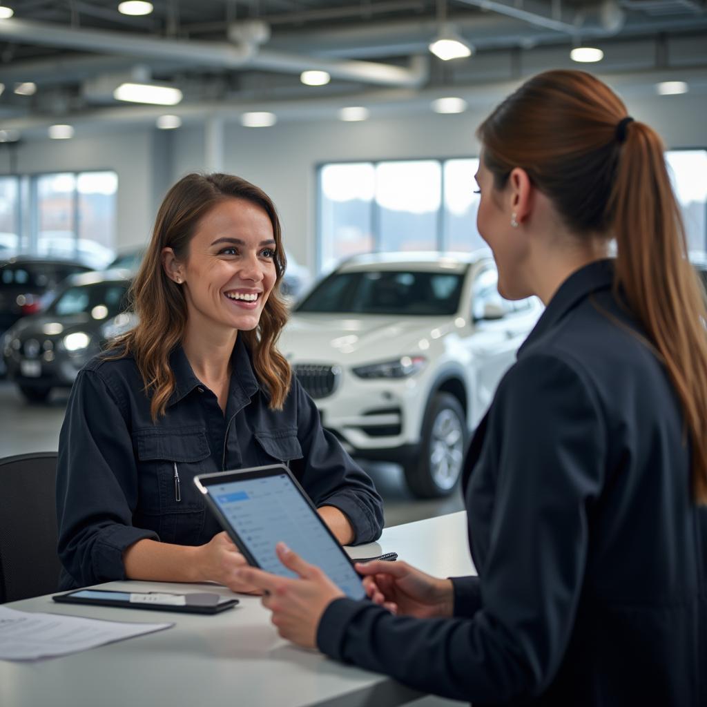 Customer Interaction at Service Counter