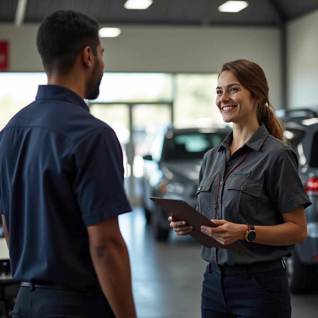 Service Writer Greeting Customer