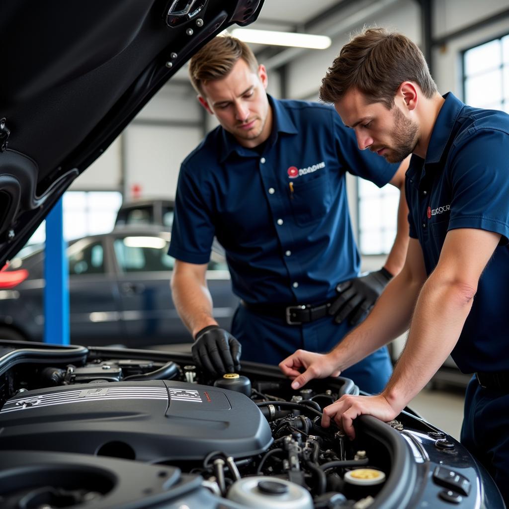 SLK Trained Technician Performing Auto Service