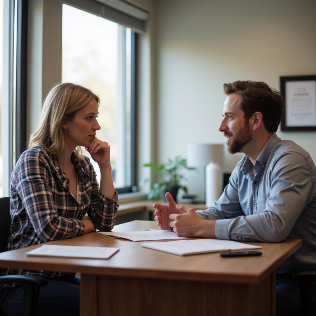 State Farm Agent Meeting with Customer