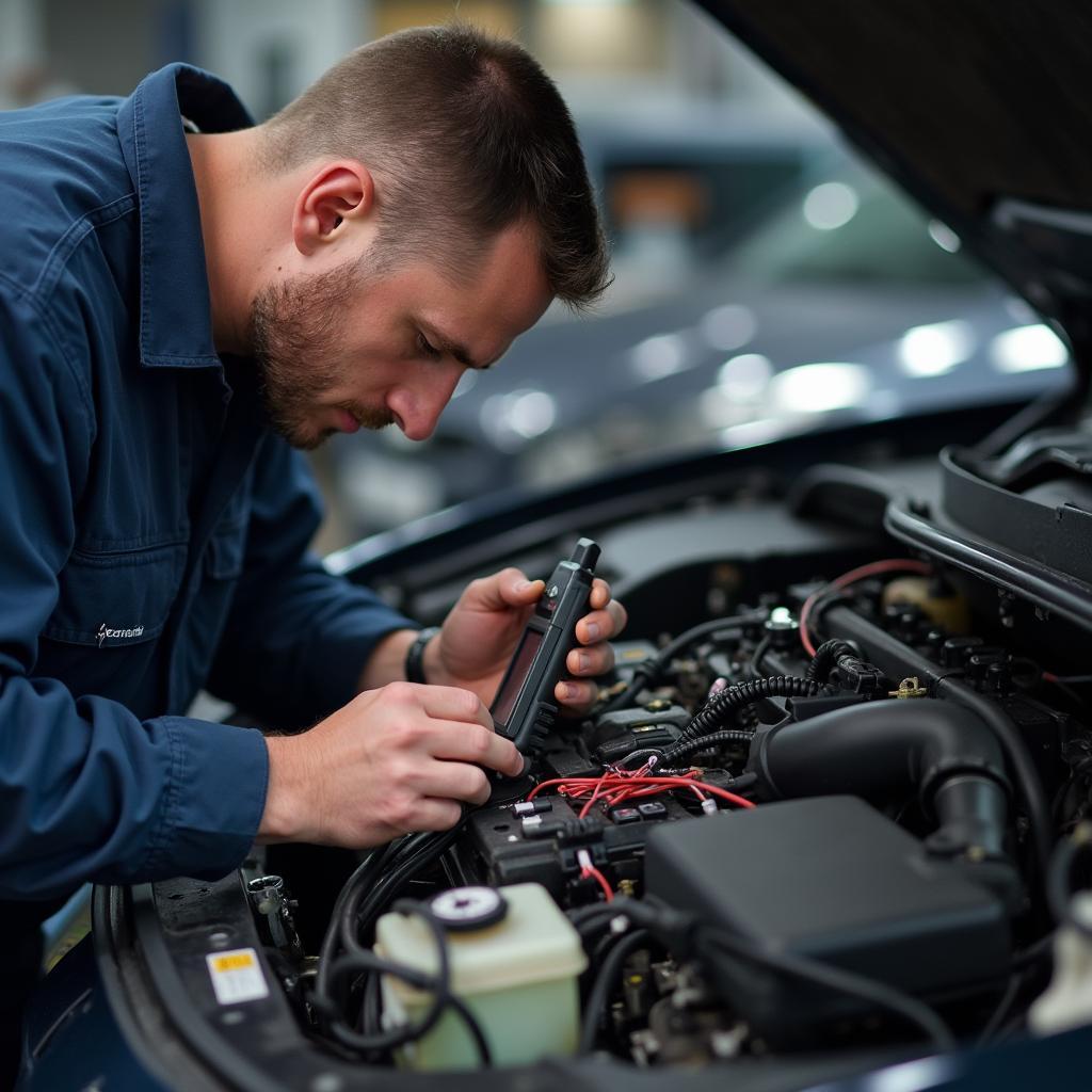 Strathfield Auto Electrician Working on Car