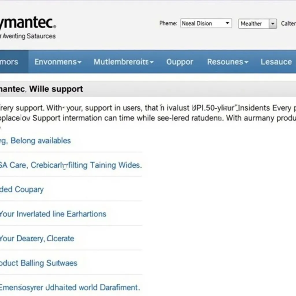 Symantec Support Website