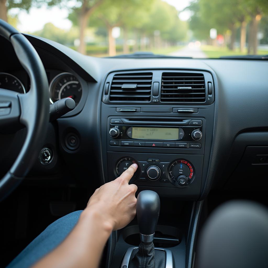 Car air conditioning unit with a thermometer