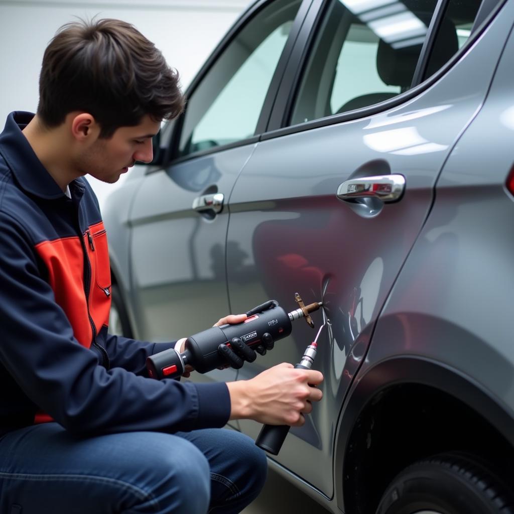 Tata Showroom Dent Repair Process