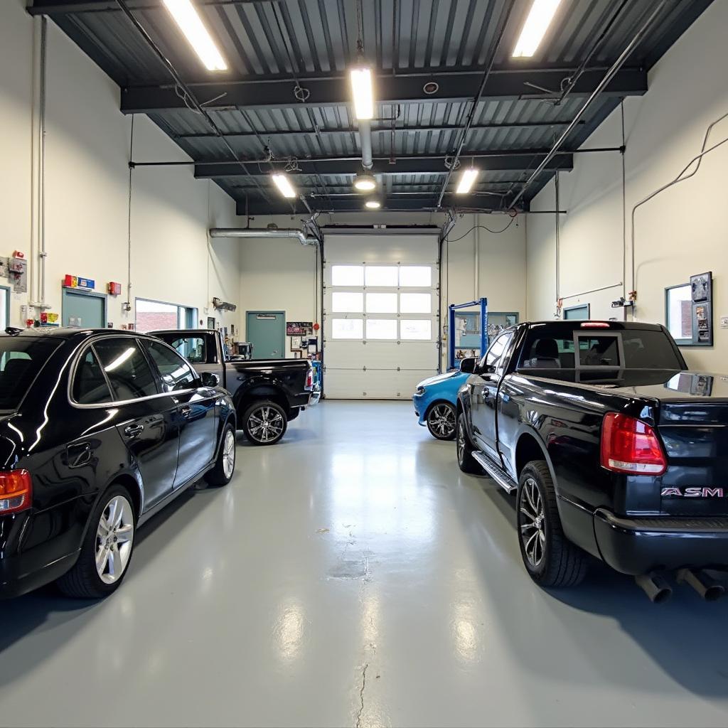 Tate's Auto Body Repair Shop Interior