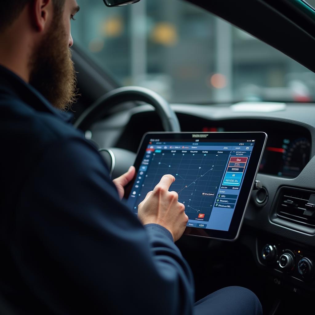 Technician Using Diagnostic Software