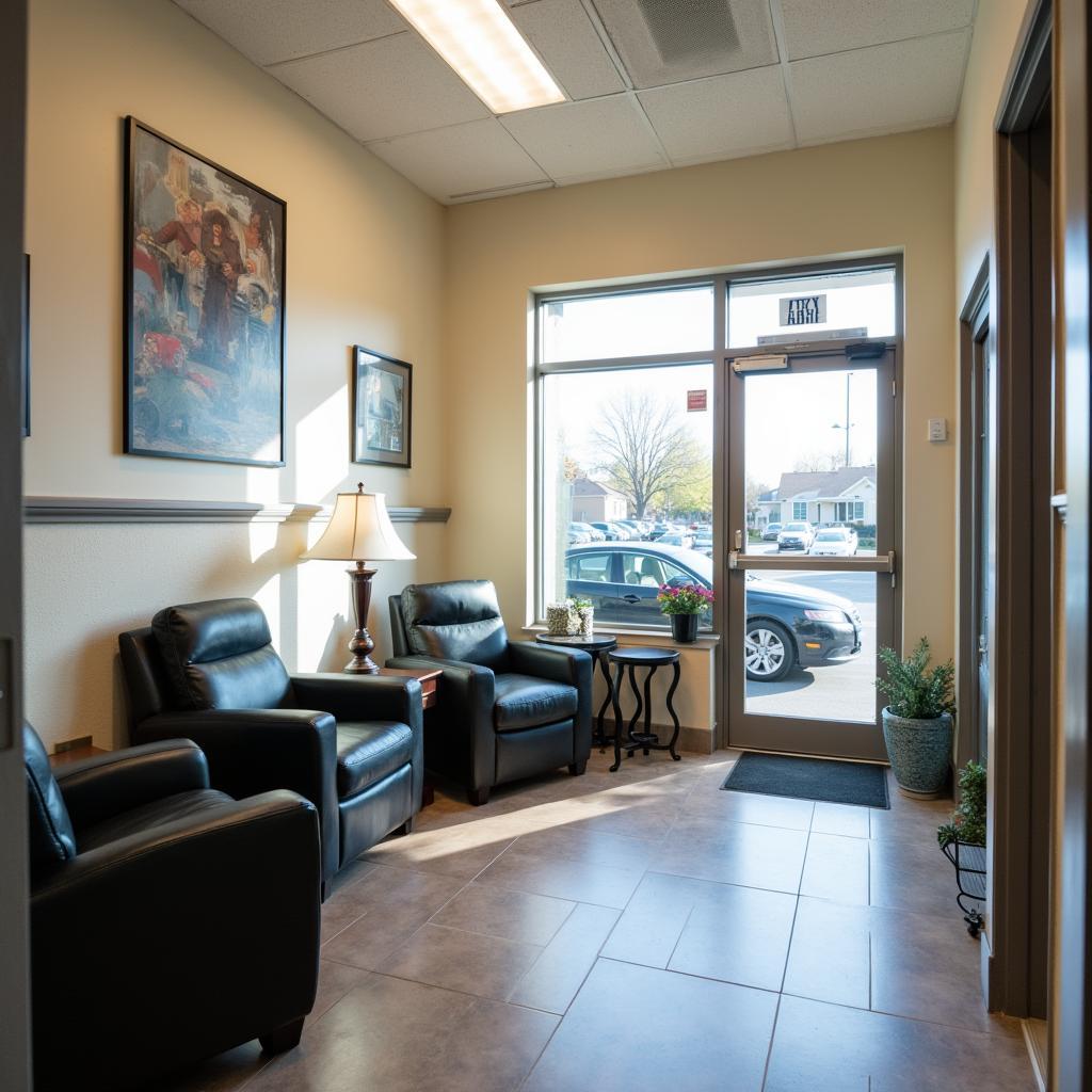 Comfortable and welcoming waiting area in a Temecula auto service center