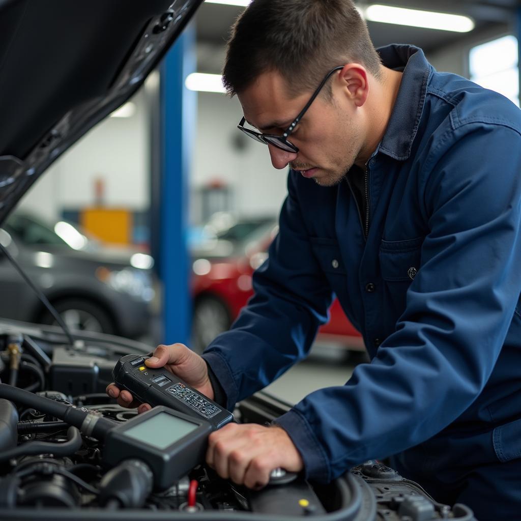 Experienced mechanic inspecting a car engine in Temecula