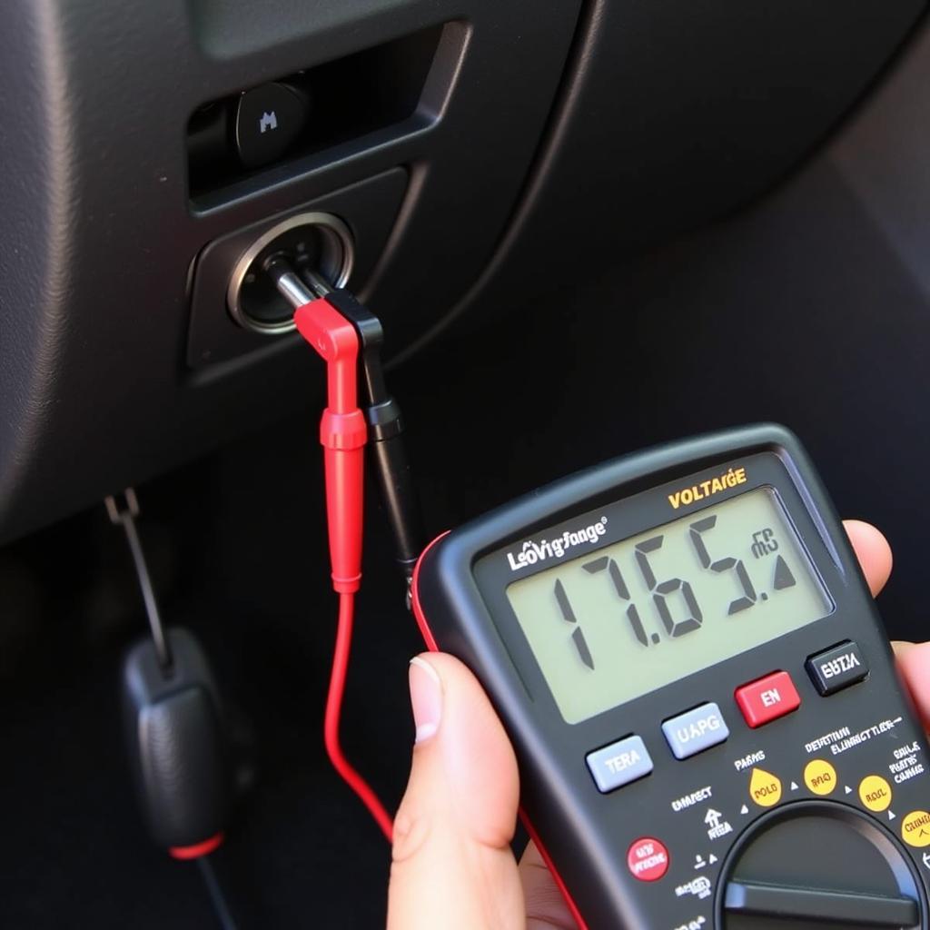 Testing Car Cigarette Lighter with Multimeter