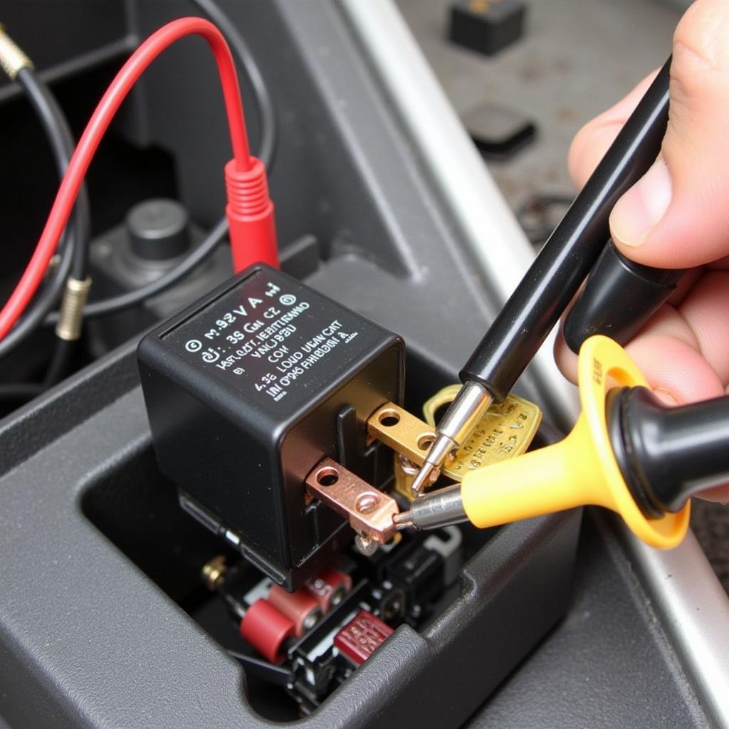 Testing the Car Horn Relay with a Multimeter