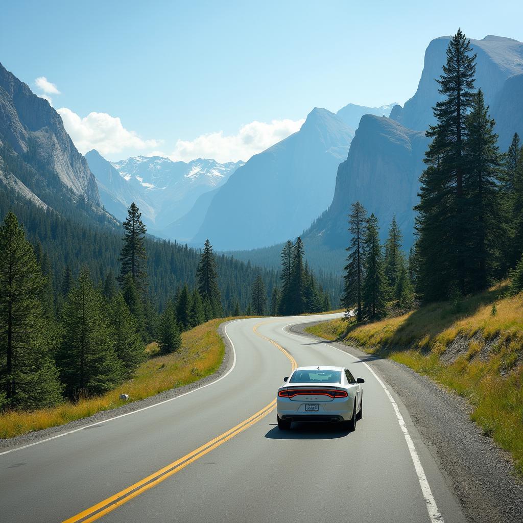 Driving Tioga Road in Yosemite